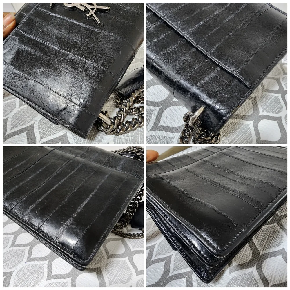 Saint Laurent Sunset eel crossbody bag Black